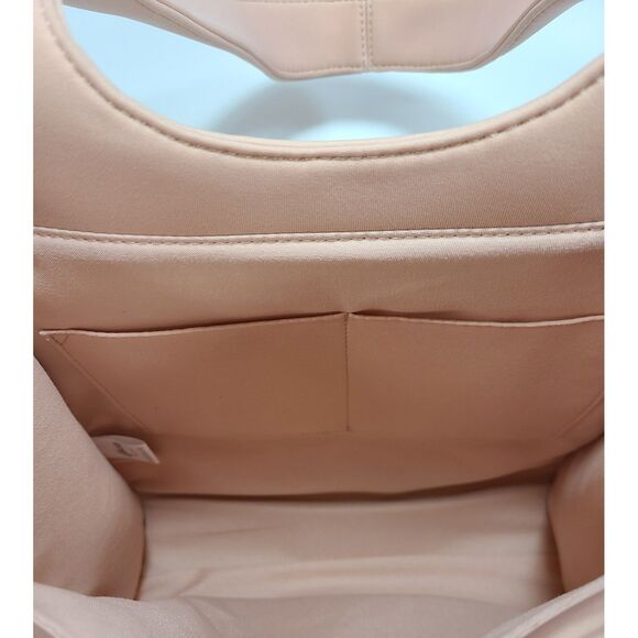 Gisou Pink Shoulder Bag Purse Microfiber Chrome Logo Merch Tote Interior Pockets - Picture 3 of 4